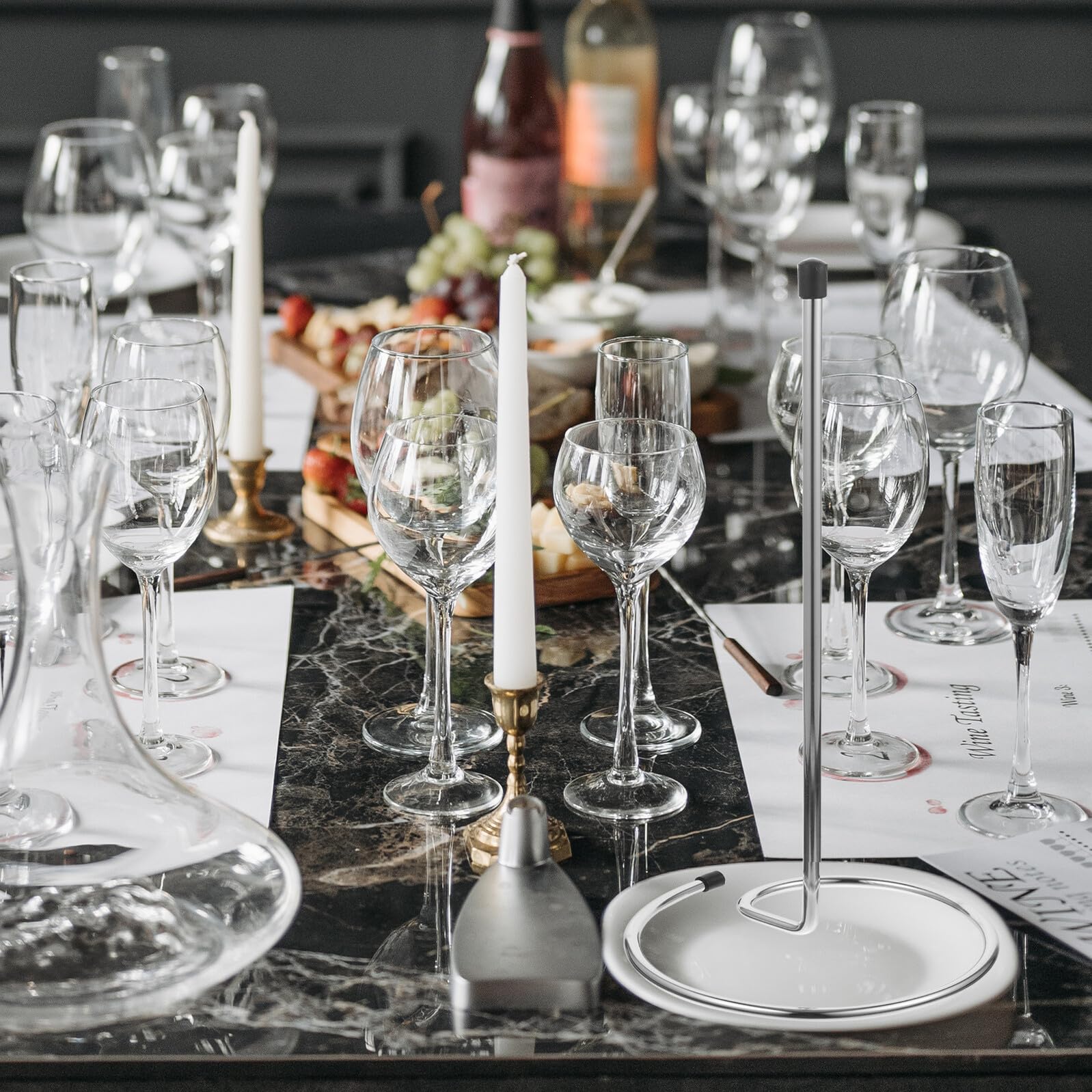 NUOBESTY Égouttoir à Carafe à Vin Métal Inoxydable, Support De Séchage Vertical 2 Pièces, Adapté Maison Et Bar, Support Comptoir Compact pour Verres Et Carafes