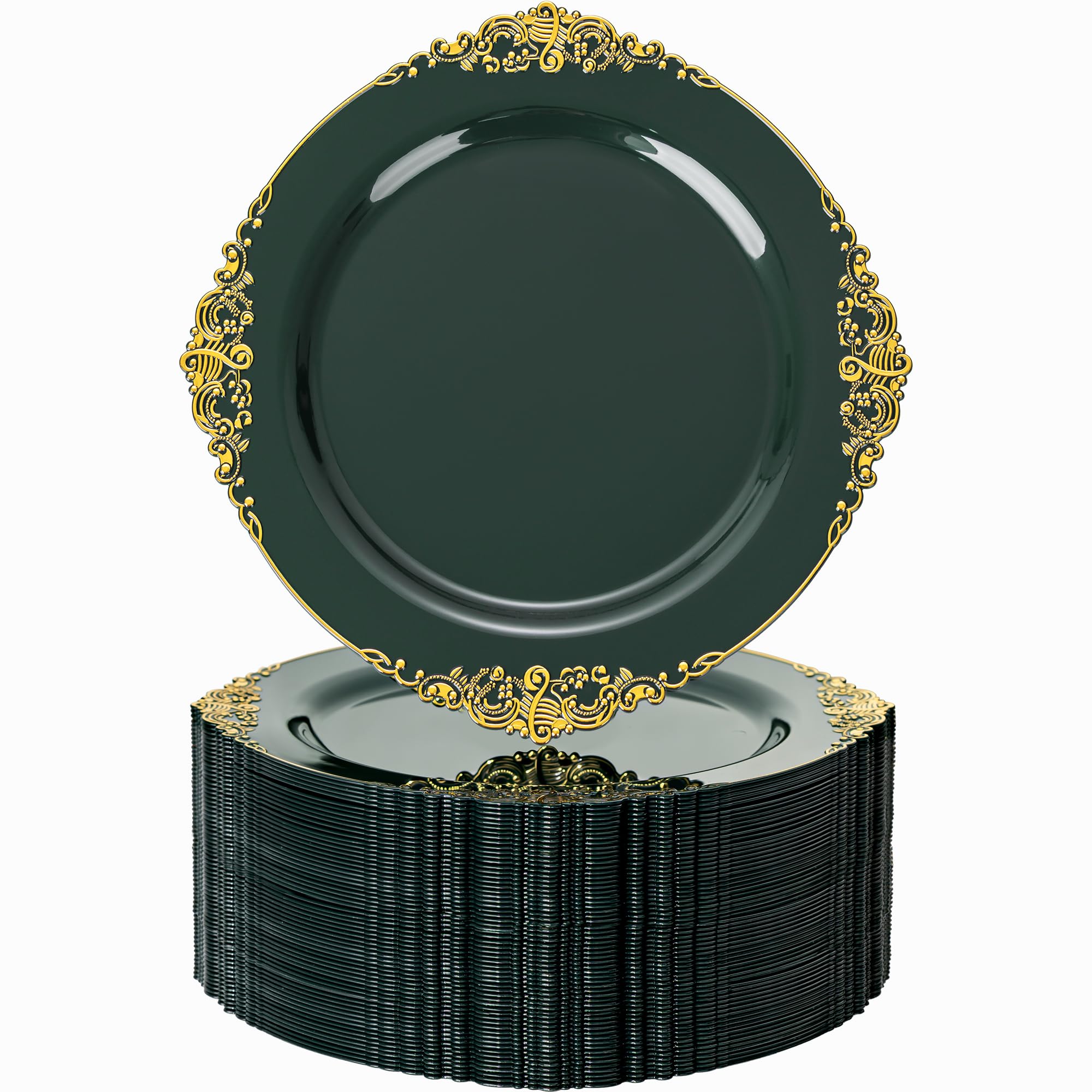 Gold Party Plates - 100 Pack, 10.25" -17