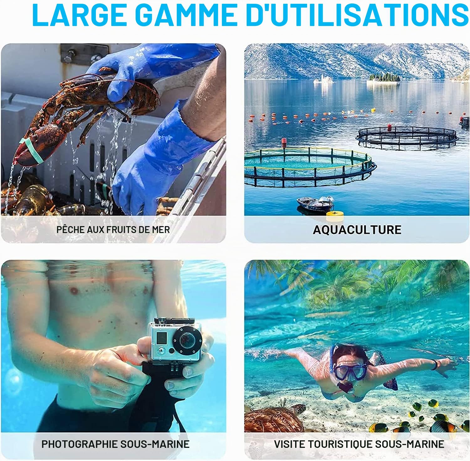 Système de plongée sous-marine, 3,5 heures, rechargeable, bouteille de plongée, compresseur d’air étanche avec tuyau de 12 m et détendeur, pour la plongée sportive, la pêche