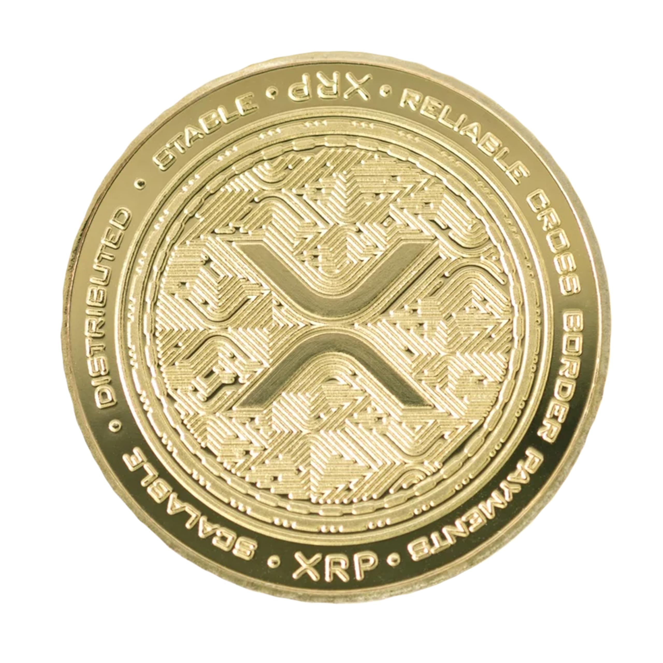Criptomoneda Física Coleccionable Moneda Física De Cripto XRP Chapada En  Oro - Medalla Coleccionable De 40mm Moneda Cripto XRP Coleccionable