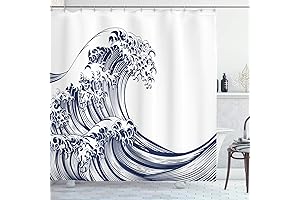 Japanese Wave Shower Curtain - Immerse in Oriental Elegance