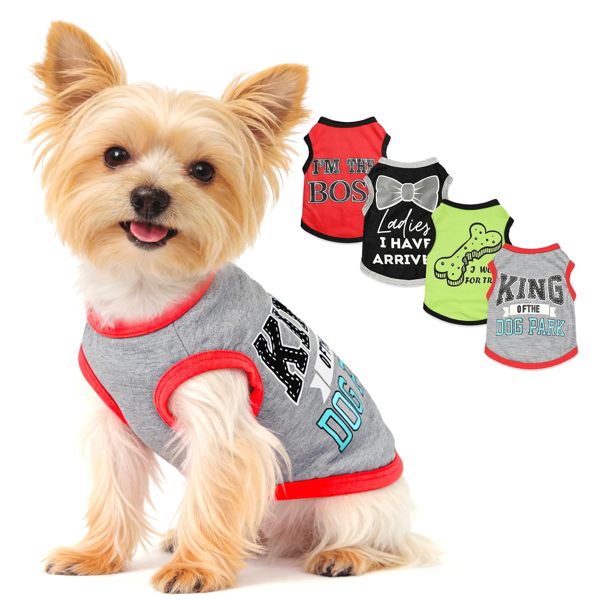 4 Piece Dog Clothes for Small Dogs Boy