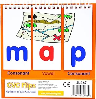 Junior Learning CVC Flips | Literacy Educational Flip Chart | Learn How to Spell Consonant - Vowel - Consonant Words | Ages 4-5, Reception - Year 1