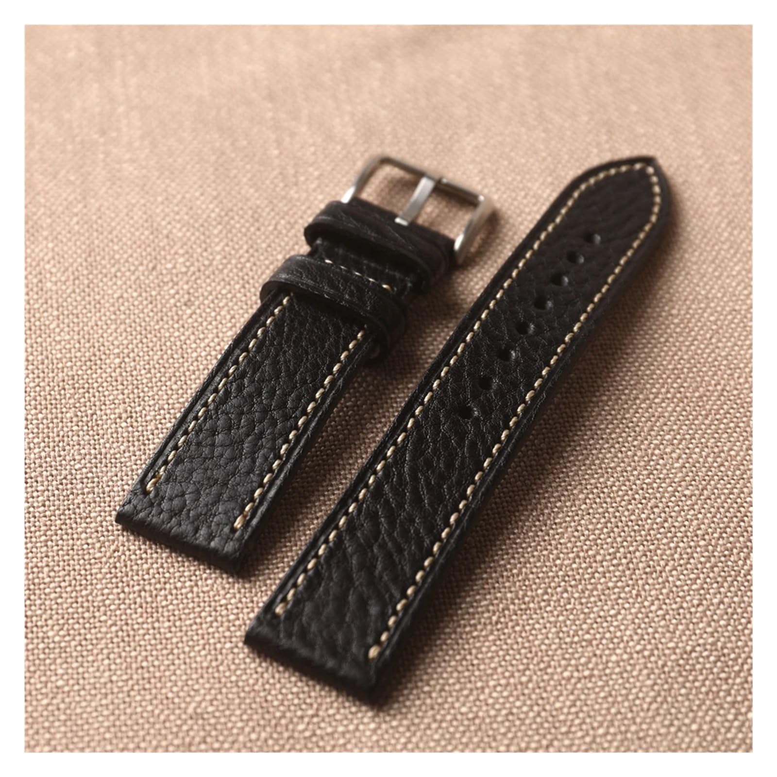 Ręcznie robiony skórzany pasek do zegarka 18 20 22 mm vintage brązowa czarna męska bransoletka w stylu retro