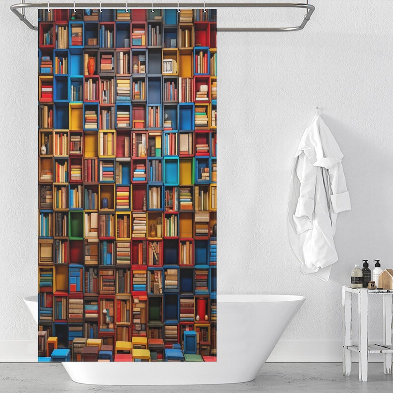 Rideau de douche polyester pour optimiser l'espace des petites salles de bain