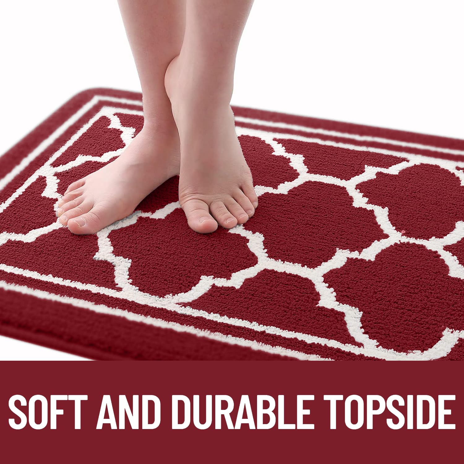 Homaxy Washable Door Mats Indoor, Dirt Trapper Mat Absorbent Non-Slip Low Profile Doormat for Entrance Inside, Kitchen - Image 3