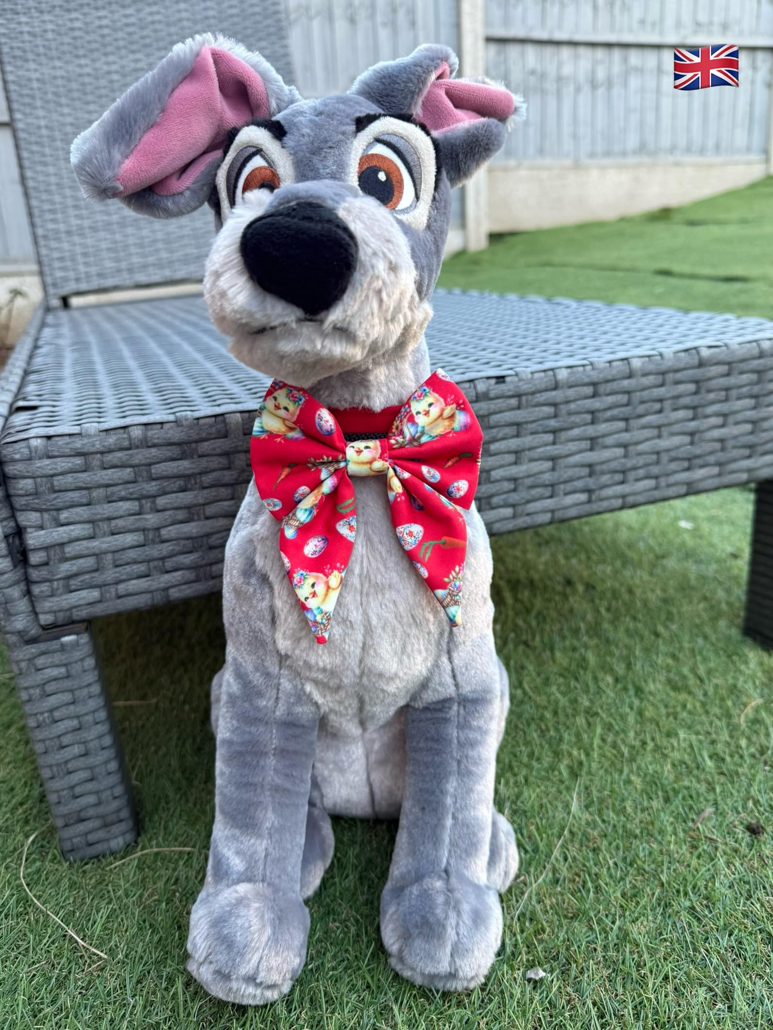 New Dogs Bow Tie Bowtie Sailor Easter Rabbit EGGS carrots RED Elastic Band ACCESSORY UK (Chicken Small), pink - Image 4