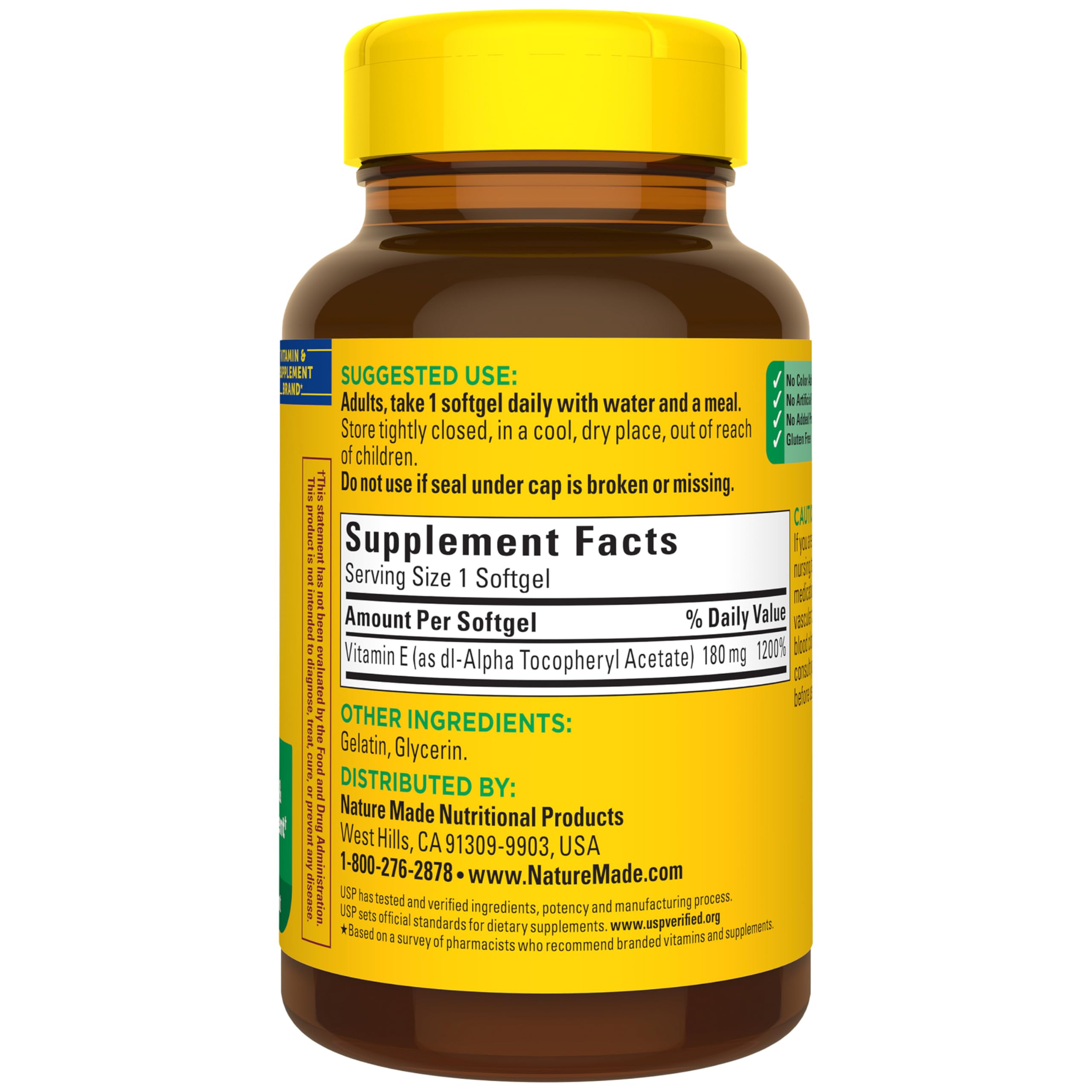 Nature Made Vitamin E 180 mg (400 IU) dl-Alpha, 180 Softgels — Amazon image 8