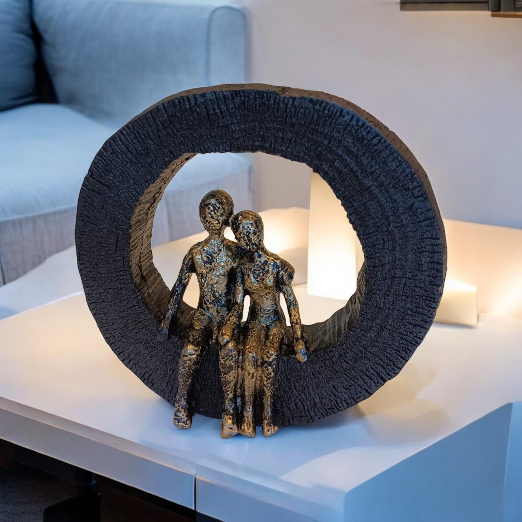 COZY nose Fantasy Figurines For Home Decor | Couple Family Statue | Creative Resin Craft Sculpture | Home Decor Items For Living Room Show Piece | Table Artifact For Decoration ,Multicolor,16 X 7 cm