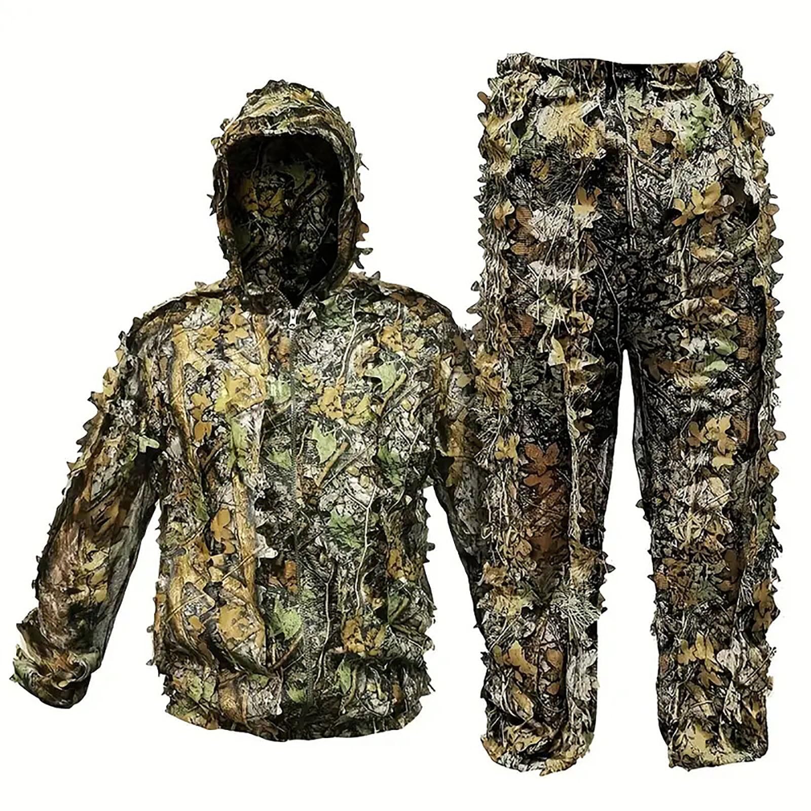 Survêtement en coton pour homme - Survêtement d'intérieur - Cape 3D - Veste à capuche avec pantalon - Pour équipement de plein air et aventure