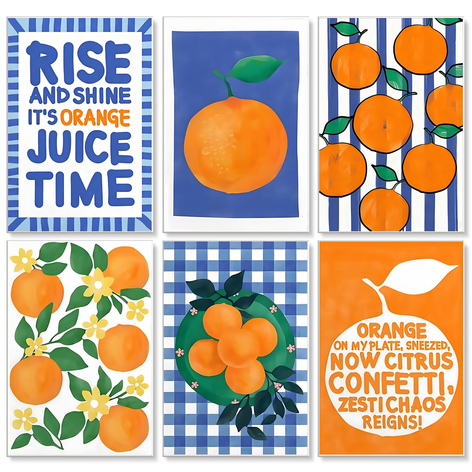 GEEHEIY 6 Stück Malen Nach Zahlen Erwachsene, DIY Orange Malen Nach Zahlen FüR Erwachsene Mit Pinseln Und Acrylfarben, Handgemalt öLgemäLde Leinwand FüR Home DéCor (20 x 30cm)