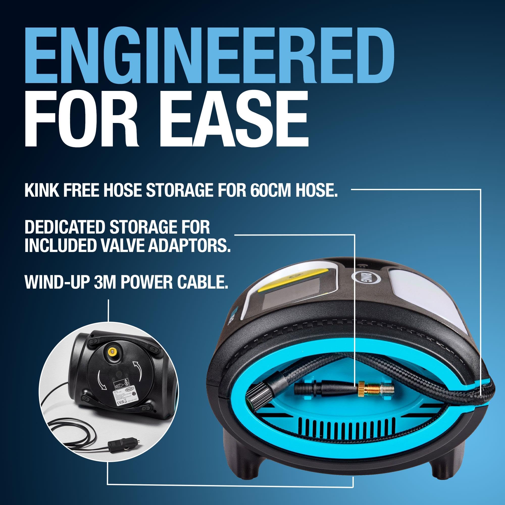 RING ULTRAINFLATE 20 Digital Tyre Inflator Air Compressor - Featuring Auto-Stop & Progress Meter - Compact, Reliable & User-Friendly Tyre Pressure Solution — view 5