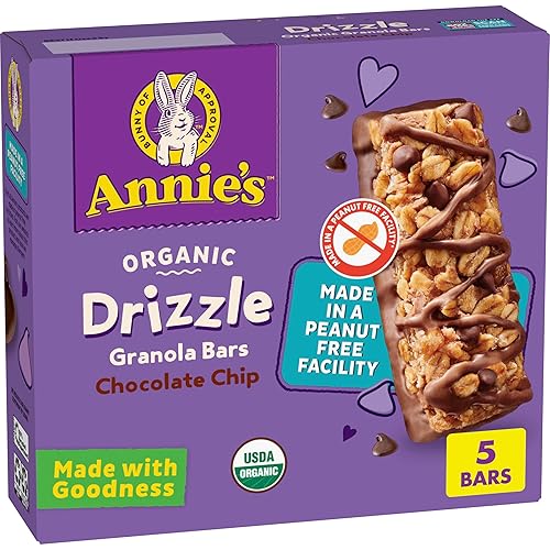 Barras de granola Annie's Organic Drizzle, chispas de chocolate, 5 barras, 4.6 oz