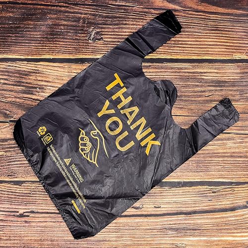 Miniatura 3 de Ysmile - 50 bolsas de plástico de agradecimiento para tienda minorista compras mercancías bolsa desechable Togo a granel de 12 x 19 pulgadas color