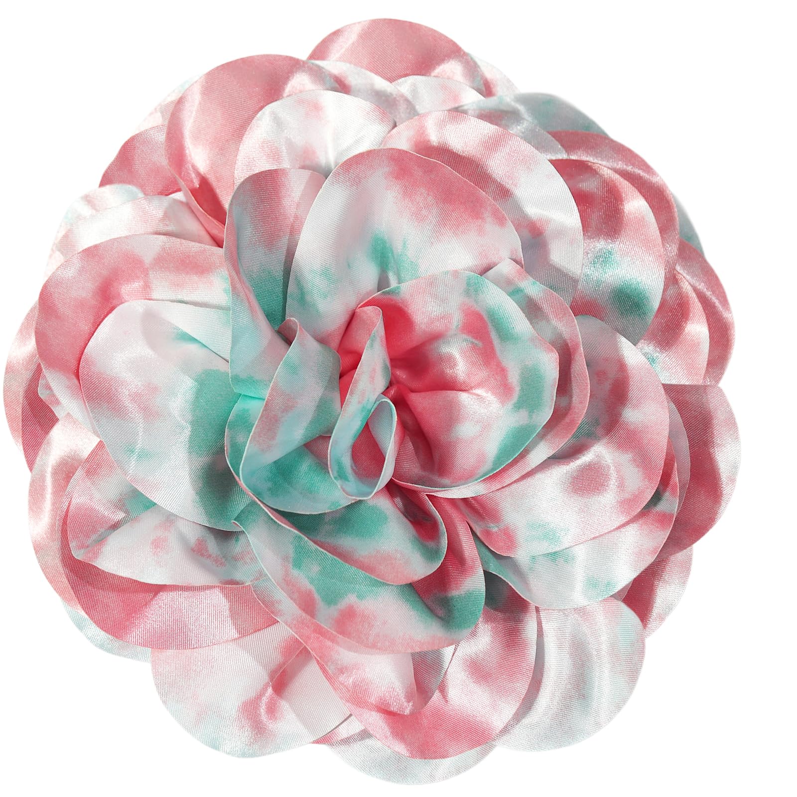 Big Flower Dainty Satin Fabric Rose Flower Brooches Large Rose Flowers Satin Lapel Brooches for Women Wedding Dinner Party Decoration 7.48 Inches