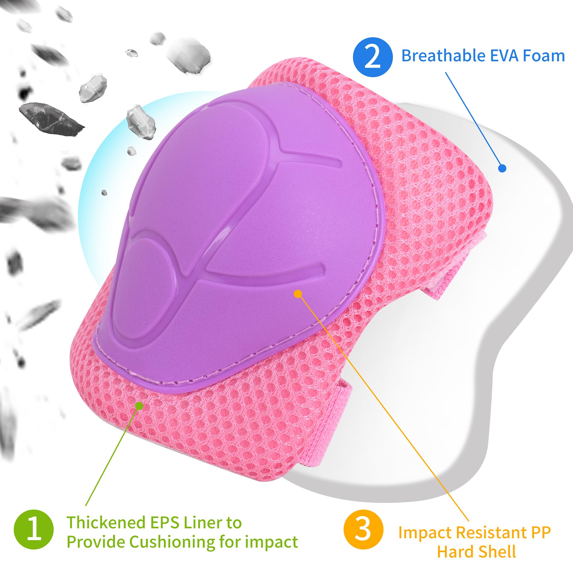 Kids Protective Gear, Knee Pads Elbow Pads with Wrist Guards for Roller Skating Cycling Skateboard Bike Scooter Rollerblade Safety Gear for Kids 2-7 Years Old