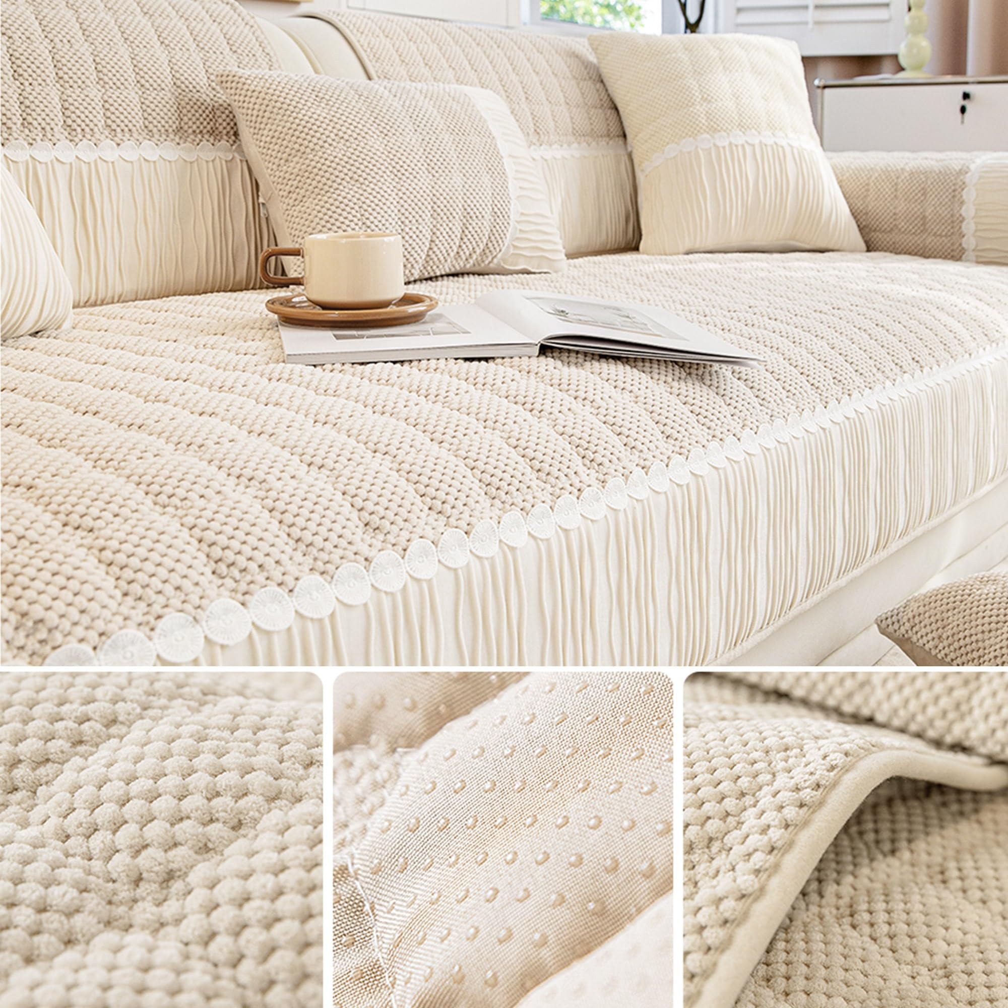 Housse de Canapé D'angle Protege Canape Angle Couvre Canapé Protection Canapé Chien Couverture Canape Jete de Canape Antidérapant Funny Fuzzy Couch Cover (1 seule pièce/pas tous les ensembles) ( Color