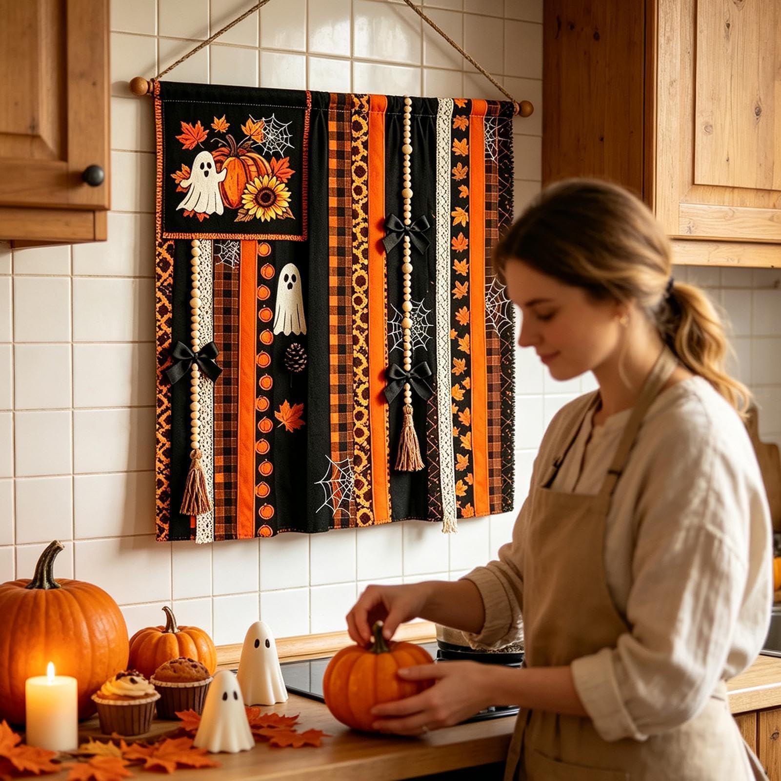 Striscione di Halloween, 68 x 76 cm, decorazione da parete con