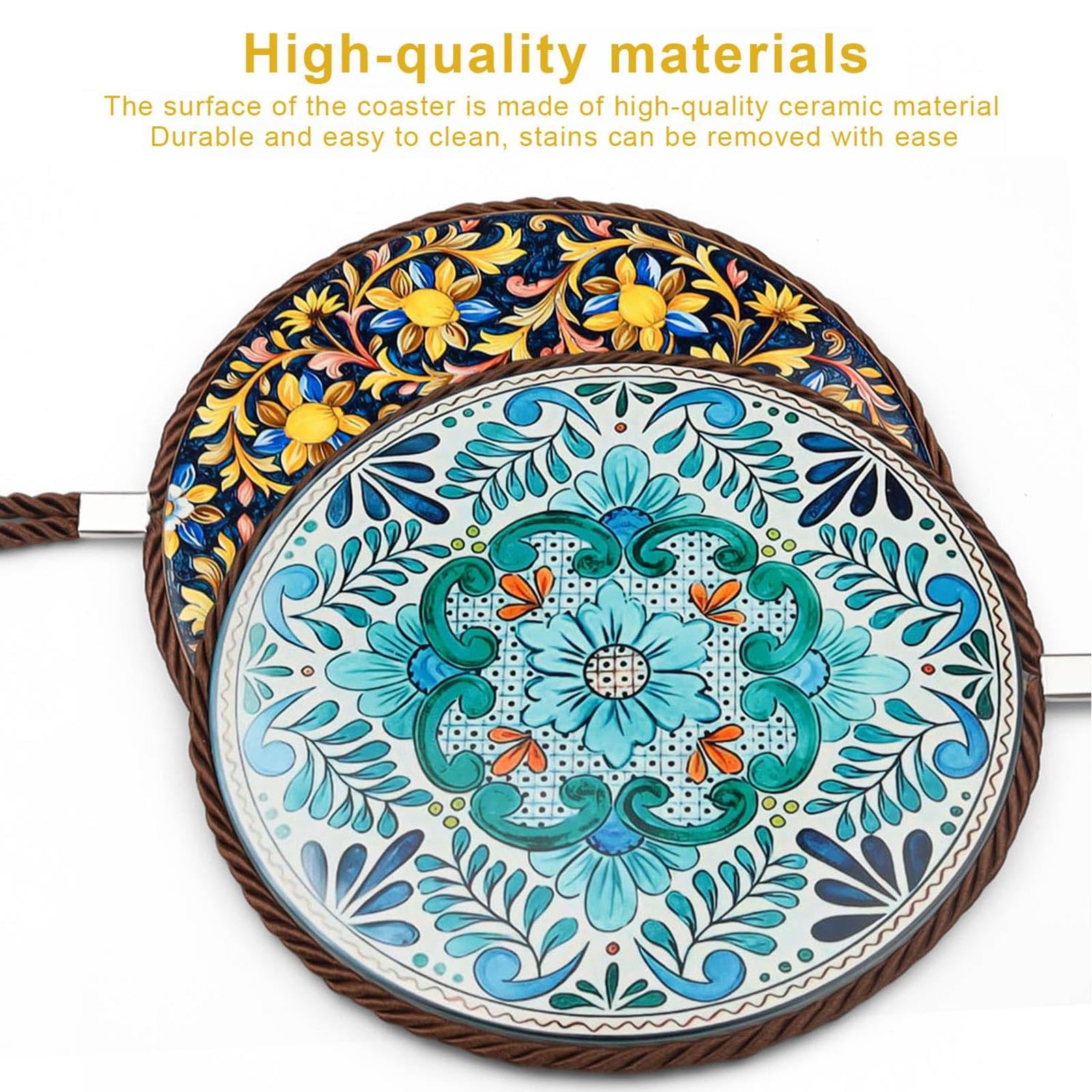 4 Pièces Ensemble De Maniques Dessous De Plat En Fil De Coton Tapis Tissé Porte-Casseroles, 2