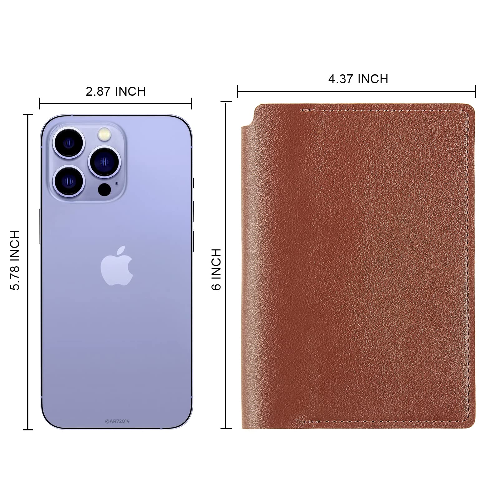 Funda de piel sintética para pasaporte de viaje, Marrón