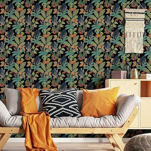 Miniatura 7 de RoomMates RMK11576RL Papel tapiz autoadhesivo Funky Jungle negro y verde