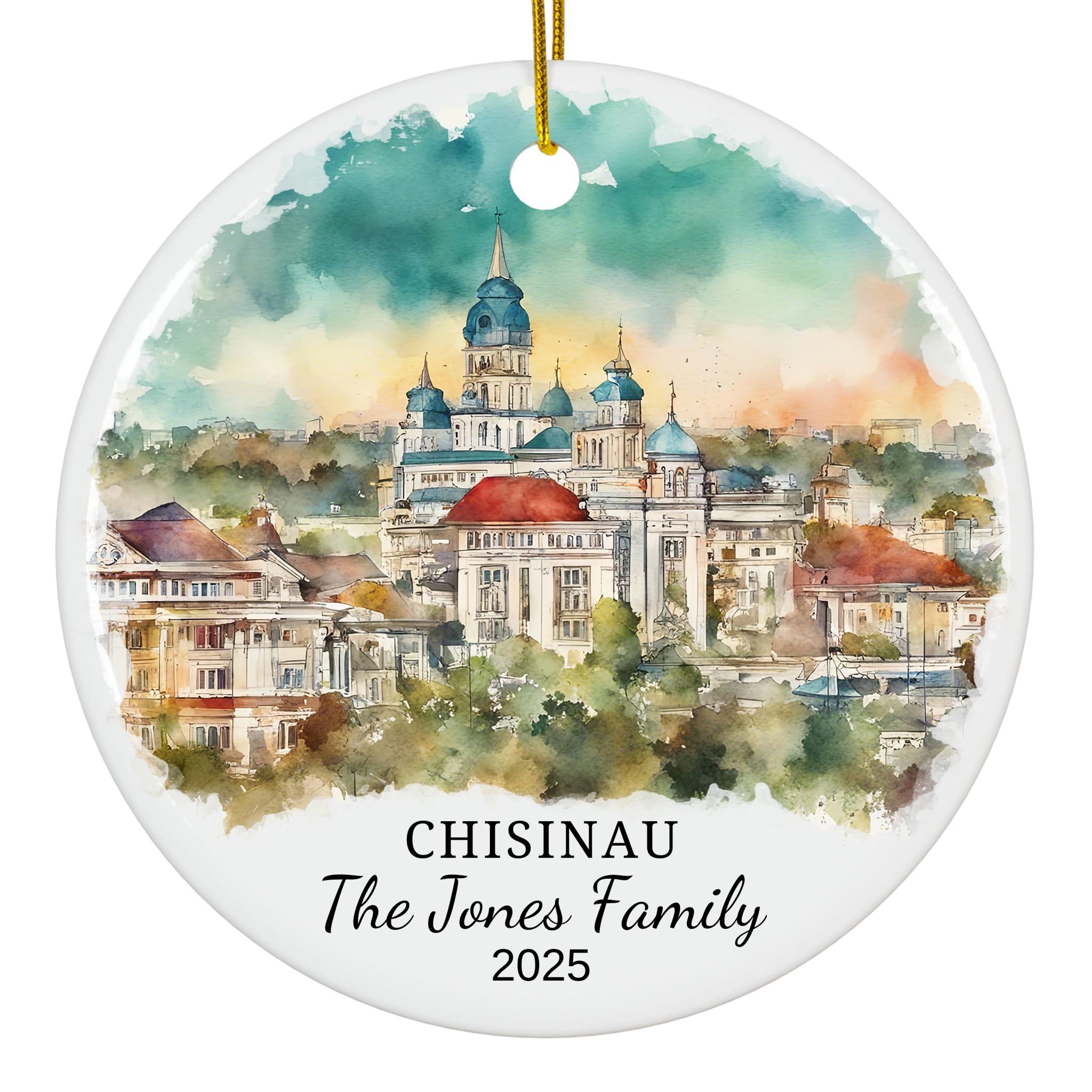 Personalized Chisinau Christmas Ornament, Chisinau Travel Souvenir Ornament, Personalized Chisinau Christmas Ornament Moldova