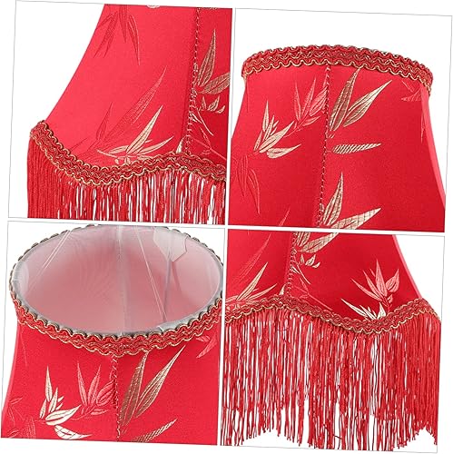 Miniatura 6 de DOITOOL Pantalla de borla europea Accesorios rojos Caja de escritorio Cúpula Lámpara colgante Lámpara Lámpara de pared Pantalla Lámpara de araña