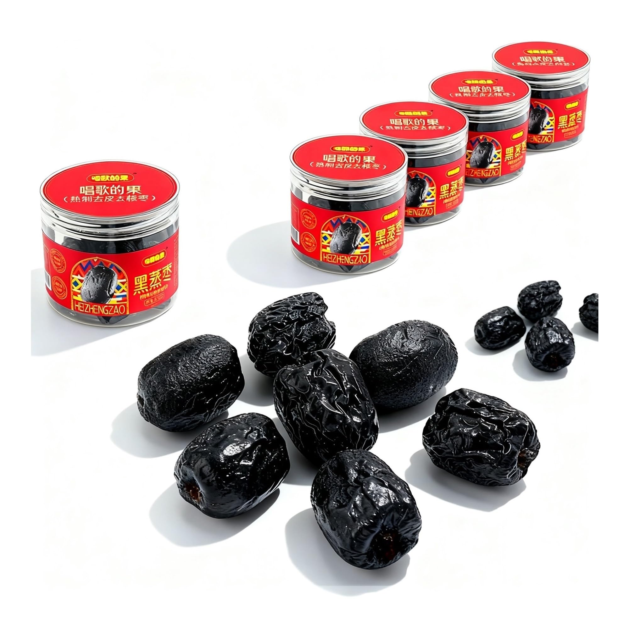 Dátiles negros al vapor sin piel ni semillas, 130 g/lata. Ideal for remojar en agua o cocinar gachas.(4pcs)