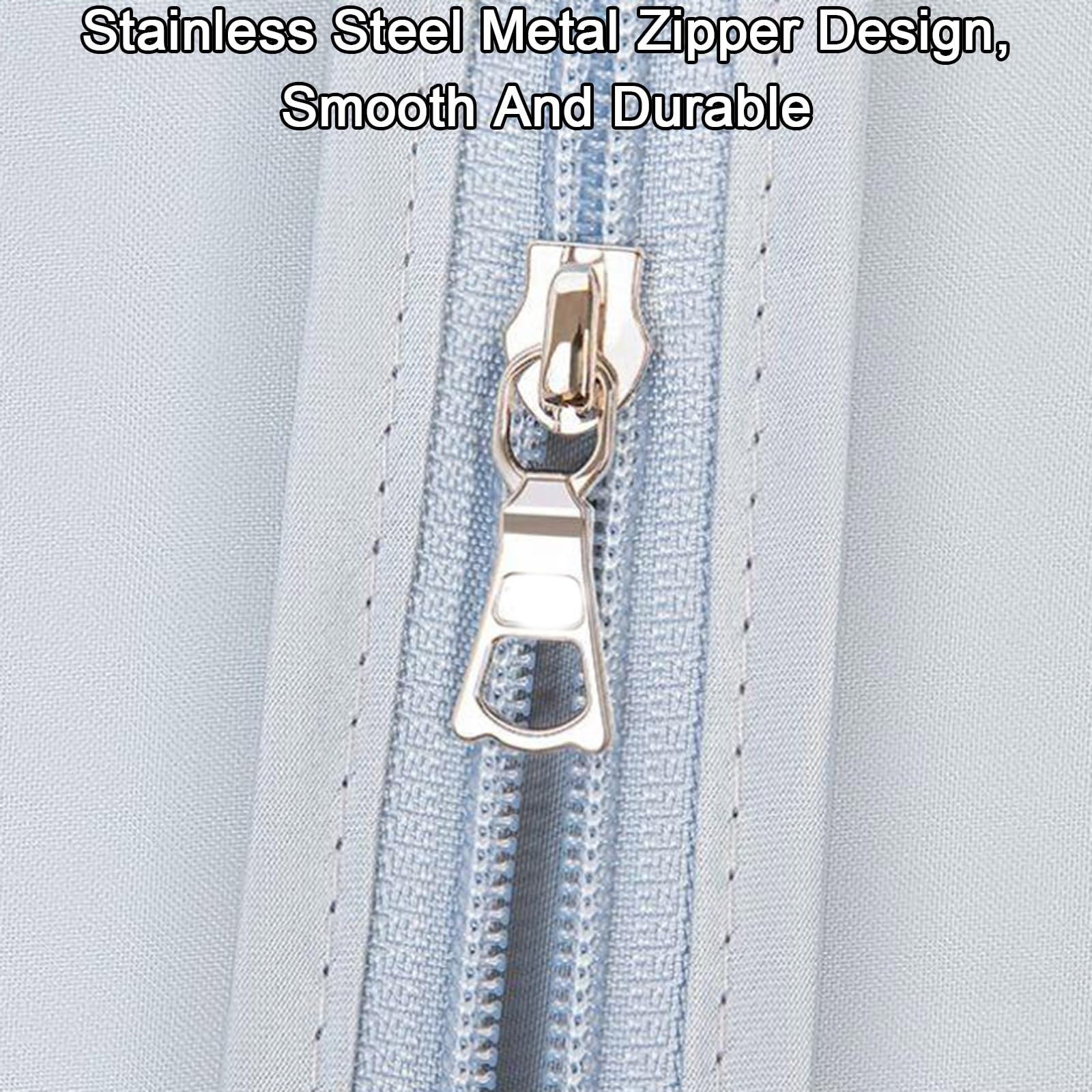 Fundas Ropa Armario, Fundas Trajes con Cremallera Completa de Satén para Colgar Ropa, para Abrigos y Vestidos Largos(Blue,120x123cm/47x48in)