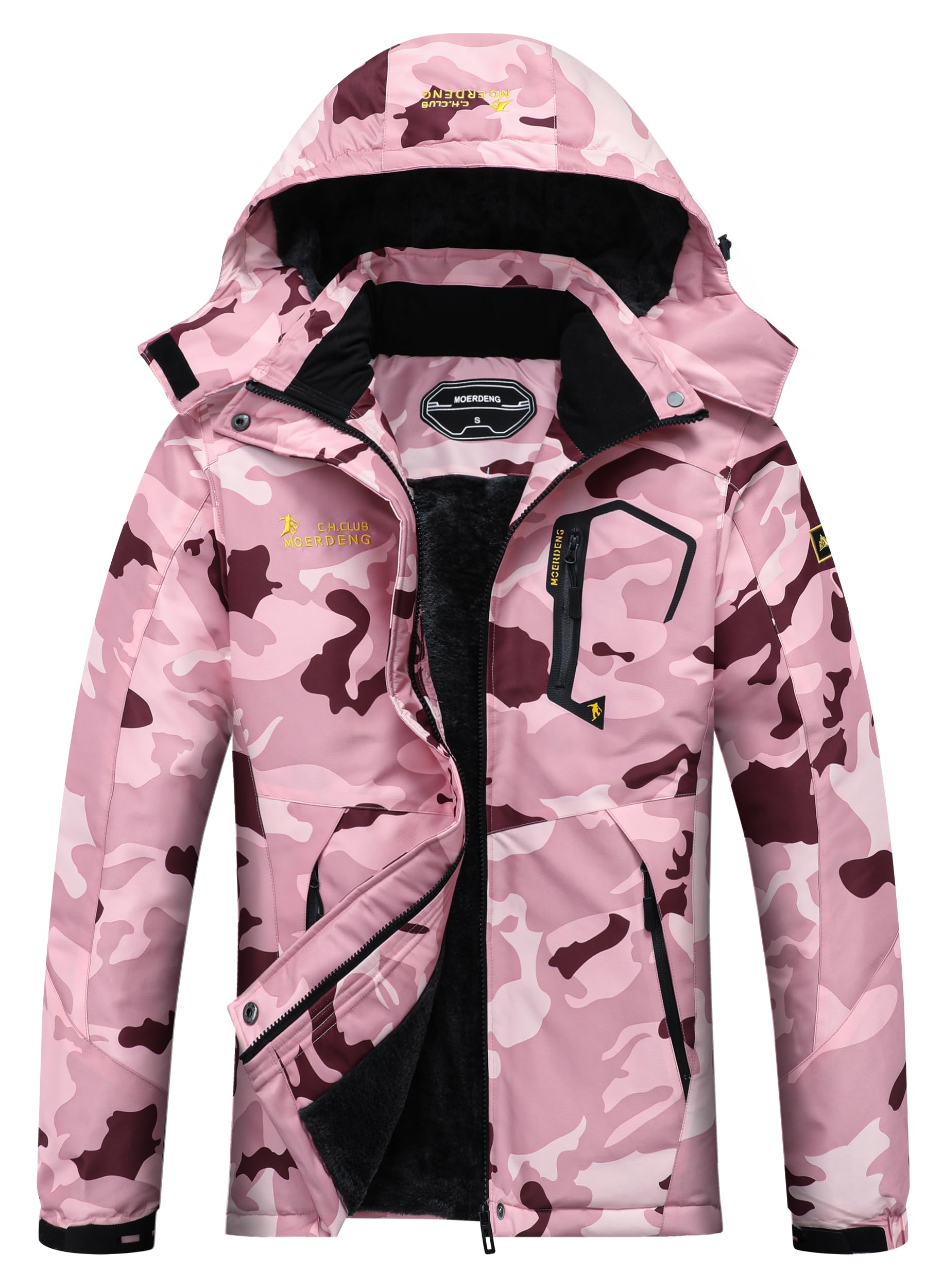 moerdeng Women's Waterproof Ski Jacket Warm Winter Snow Coat Mountain Windbreaker Hooded Raincoat-picture-11