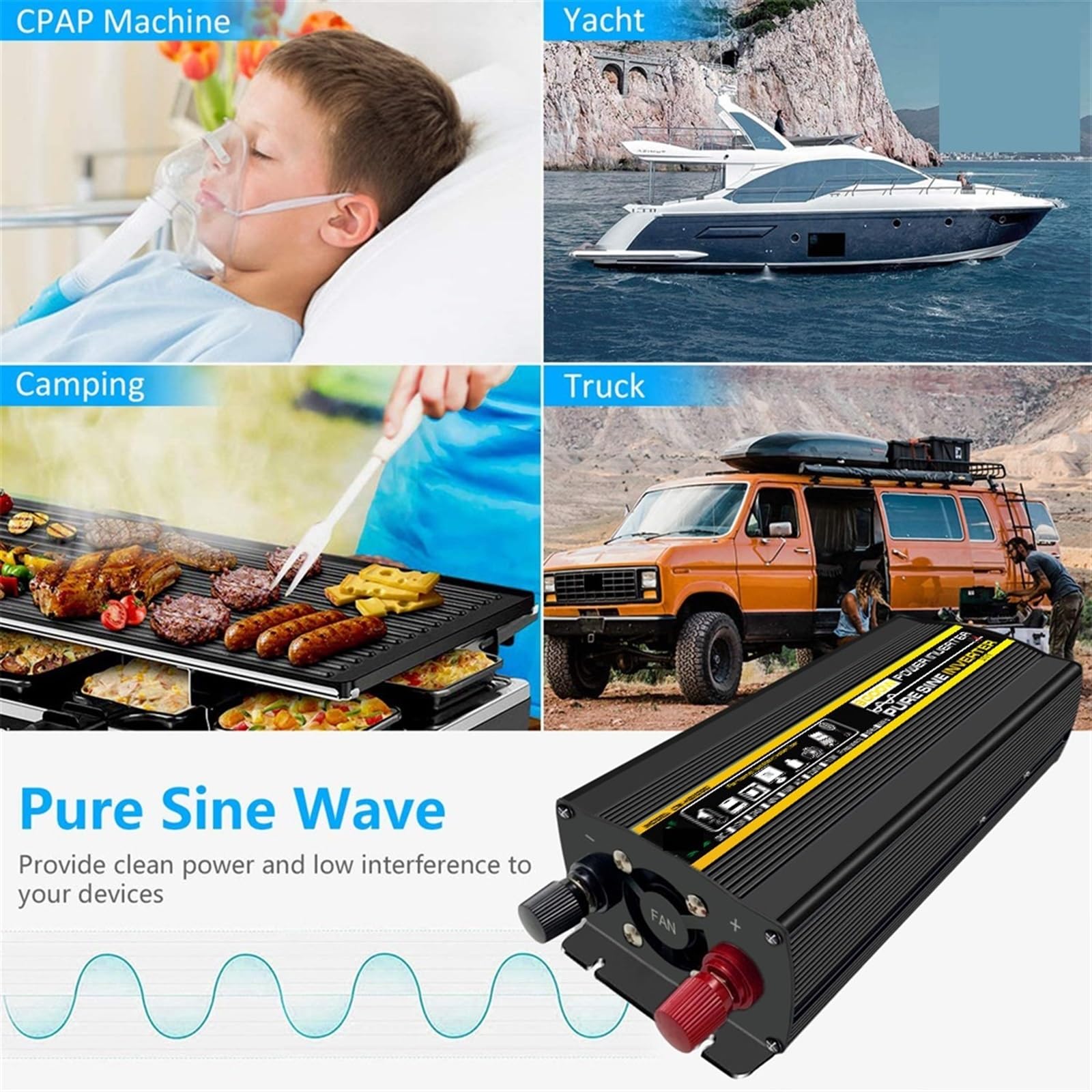Inverter a onda sinusoidale pura Inverter a onda sinusoidale pura 8000W DC 12v/24v/48v/60v a AC220 3000W 4000W 6000W Trasformatore di tensione Convertitore di potenza Inverter solare(4000W,24V)