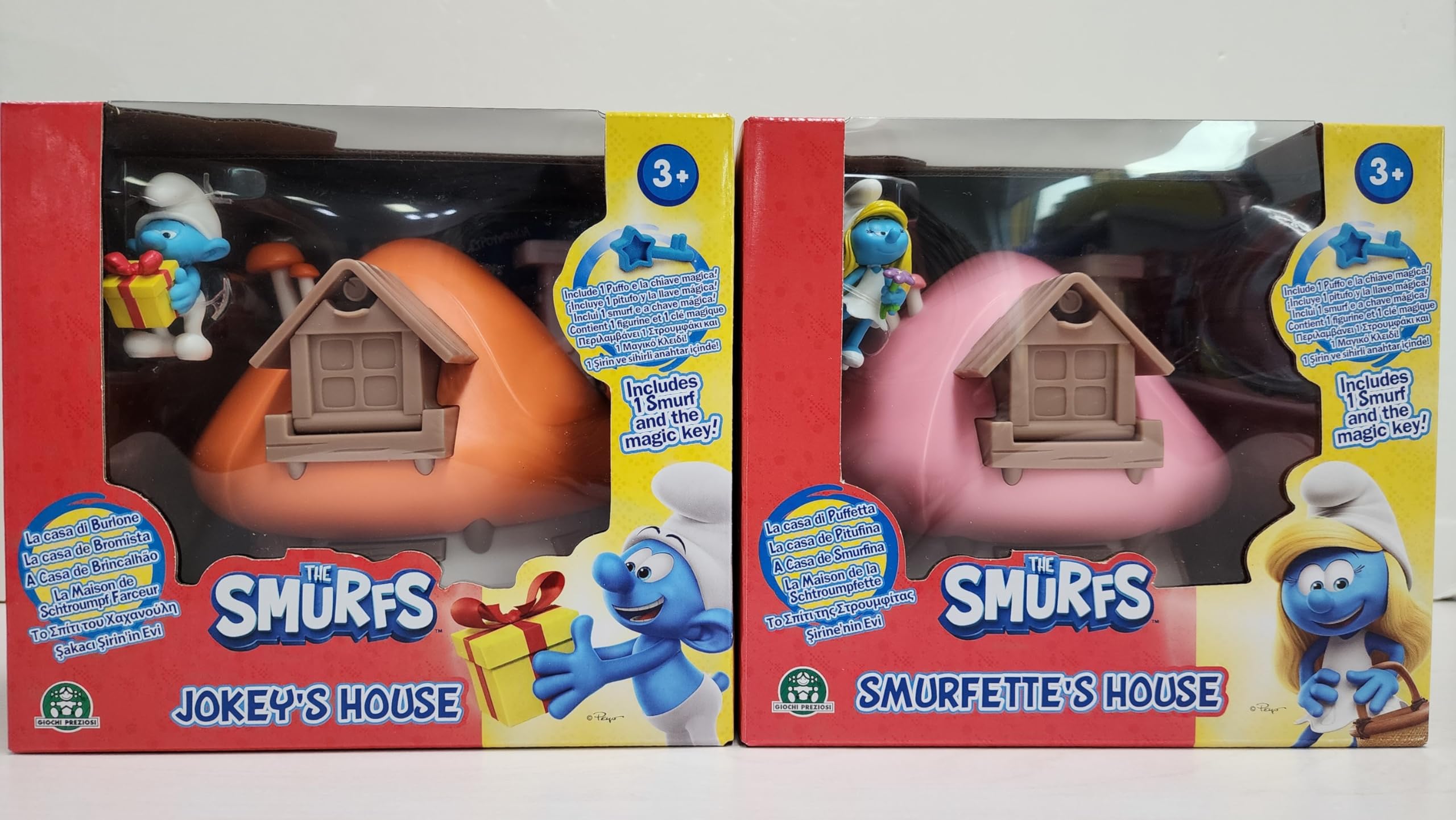 I Puffi, Casa Magica che si apre, con 1 statuetta 5,5 cm e accessori, modelli casuali, Giocattoli per Bambini dai 3 anni, PUF20