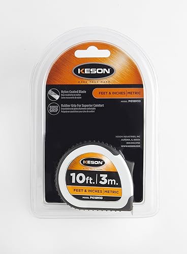 Miniatura 7 de Keson Chrome Series - Cinta corta con hoja de acero recubierto de nailon para medir la hoja de acero cierre deslizante ABS cromado con agarre de
