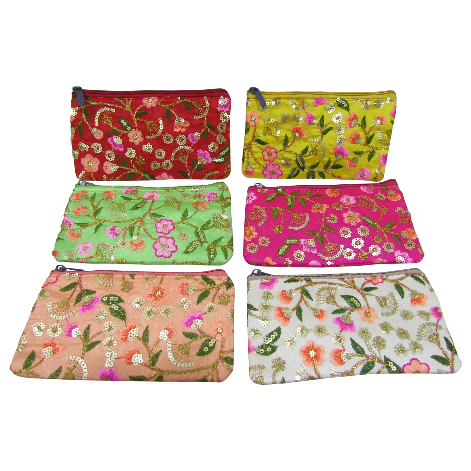 Purple Pink Traditional Embroidery Pouch Purse for Women with Zipper, Potli Pouches for Baby Shower, Potli Purse for Ladies, Potli Bags for Gifting, Wedding Favors