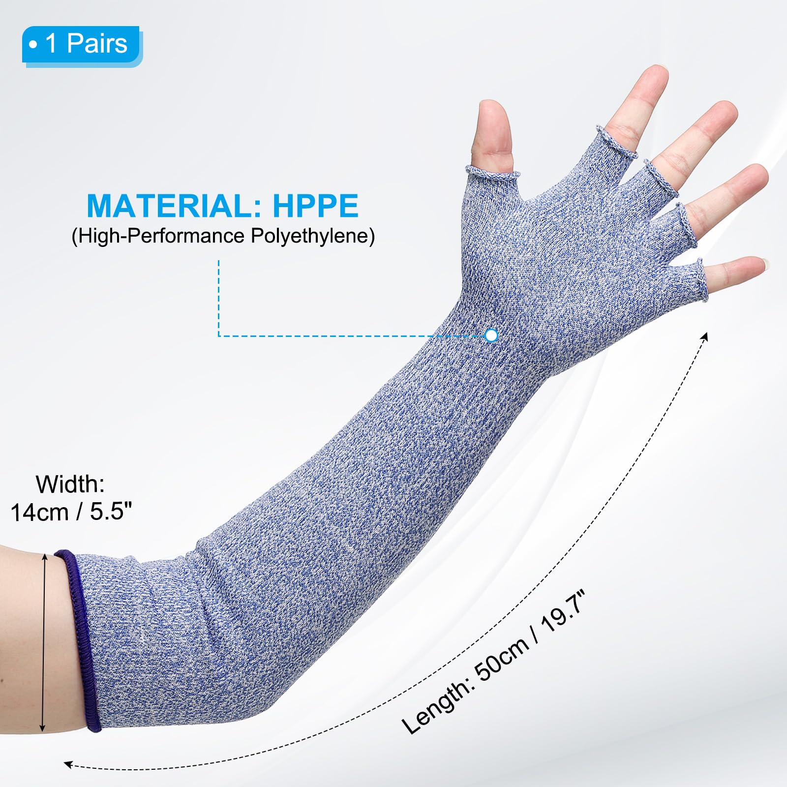 PATIKIL 20 Inch Cut Resistant Sleeves with Finger Grips - Image 2