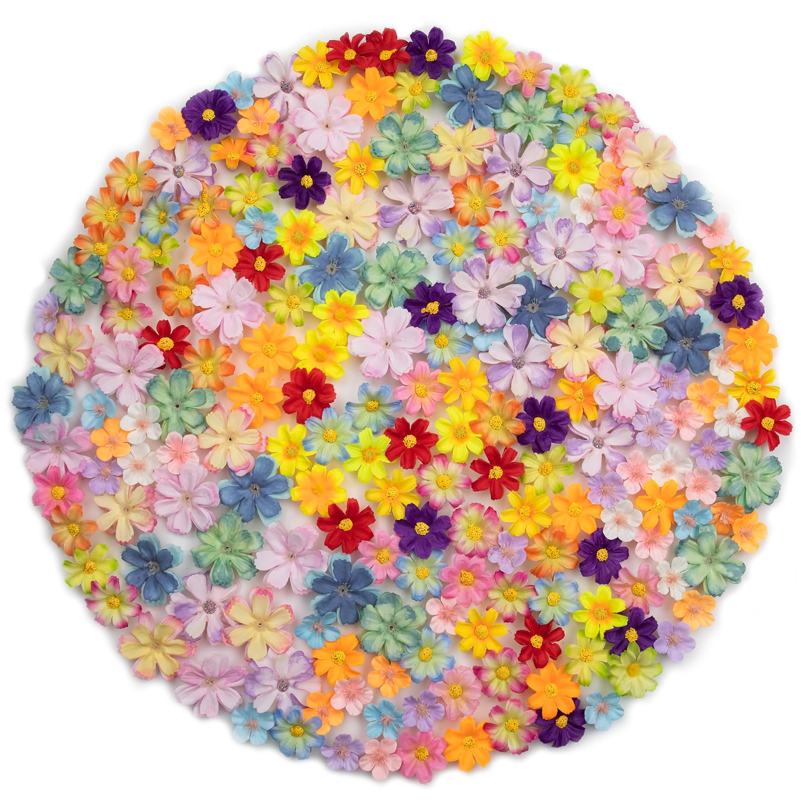 Photo 1 of 200Pcs Mini Artificial Flower Heads, Faux Silk Small Daisy Flowers Bulk, 20 Colors Fake Flowers for Crafts Garland DIY Hair Clips Dresses Decorations, Mini Blooms for Wedding Home Party, Mixed Colors