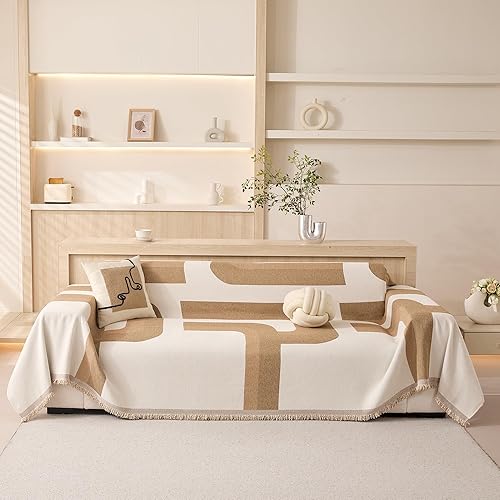 MEETSKY Funda bohemia para sofá de 2 cojines, lavable para sofá modular, para perros, muebles de mascotas, protector de sofá para sala de estar, 91