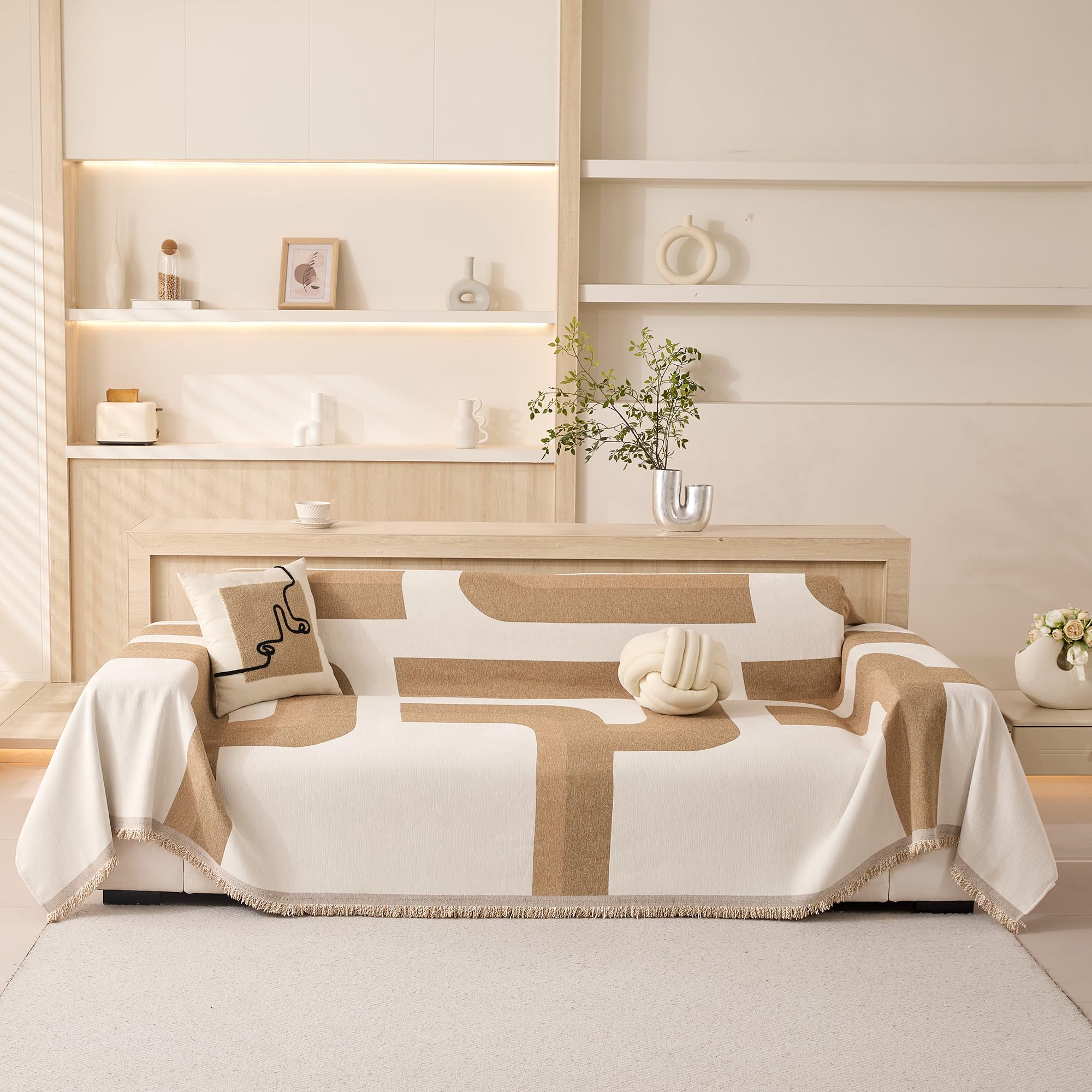 MEETSKY Boho Couch Cover Sofa Covers for Cushion Couch Washable Sectional Couch Covers for Dogs Pet Furniture Protector Couch Cover Blanket for Living