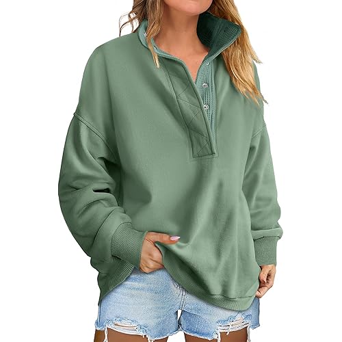 ANRABESS Womens Oversized Sweatshirt Long Sleeve Henley Pullover Tops 2025 Fall Casual Button Loose Fit Teens Fashion Outfits