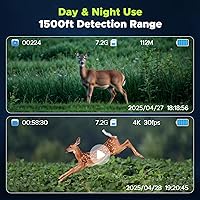 Vista 6 de Gafas de visión nocturna, prismáticos de visión nocturna 4K de 112 MP para adultos, zoom 12X y batería de 5000 mAh, tarjeta de 64 GB incluida