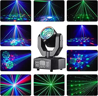 Moving Head Party Lights Stage Lighting Moving Head Light DMX Control Moving Head DJ Light for KTV Family Reunion Wedding Birthday Halloween