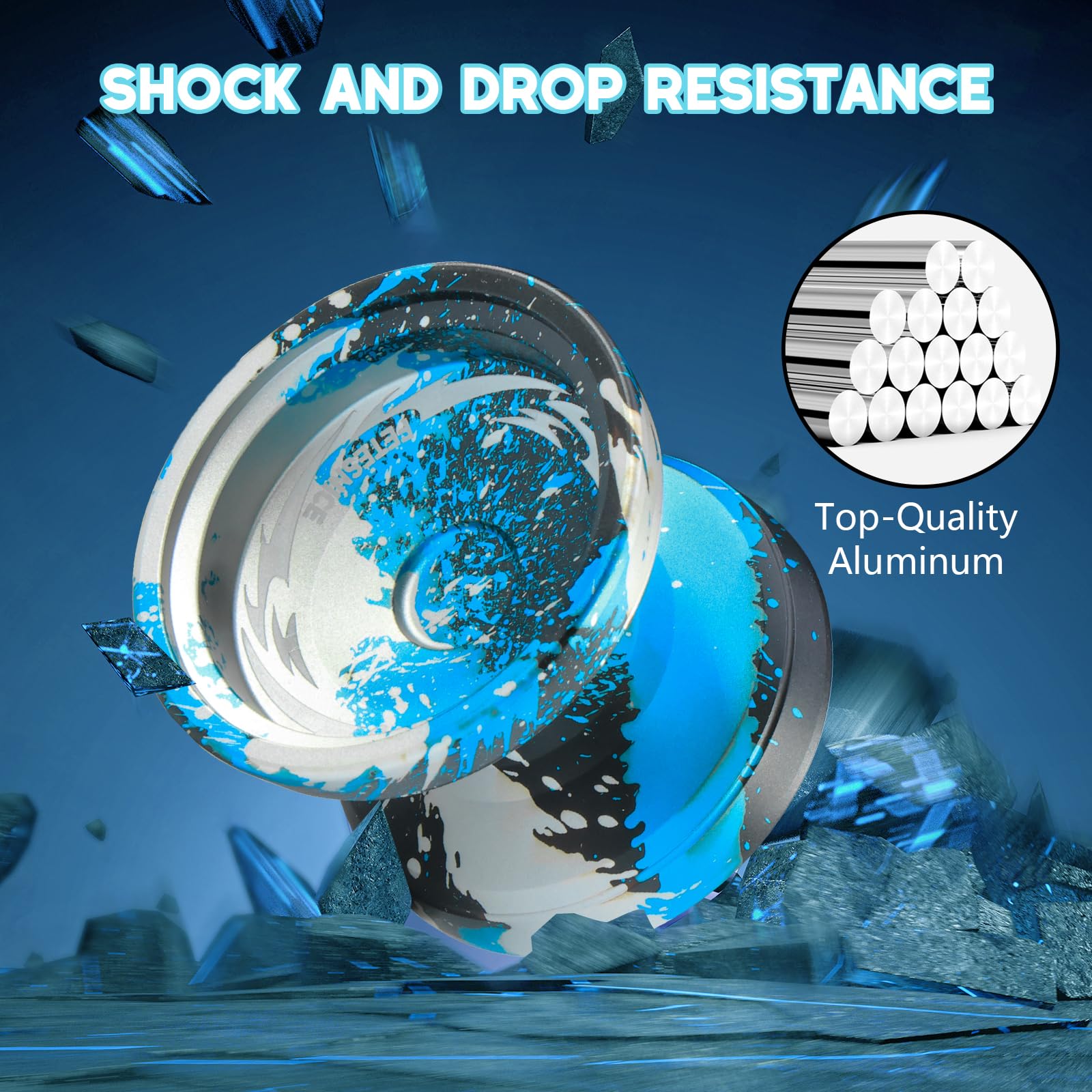 FETESNICE Yoyo Professionelles reaktionsschnelles JoJo für Kinder 8-12 oder mehr,JoJo Profi,Metall-Yoyos,Unresponsive Yo-yo für Profis，Inklusive 10 Saiten und komplettes Zubehör