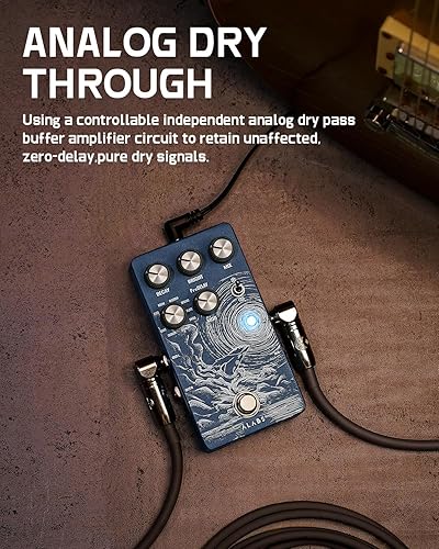 Miniatura 5 de ALABS CETUS Pedales de reverberación para guitarra eléctrica, pedal de guitarra de reverberación con 9 efectos de reverberación, secado analógico,