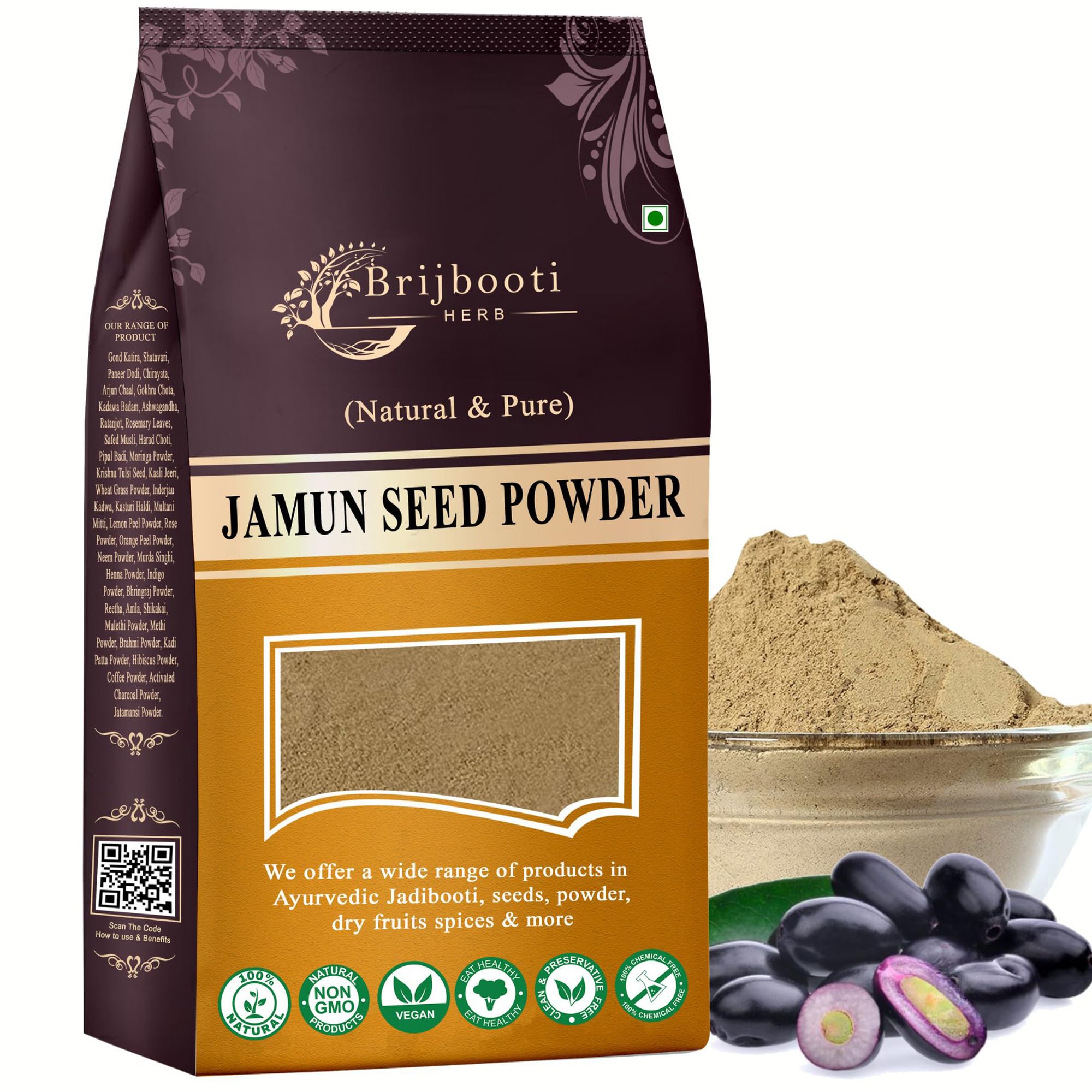 1 Kg Jamun Seed Powder, Multi-colored