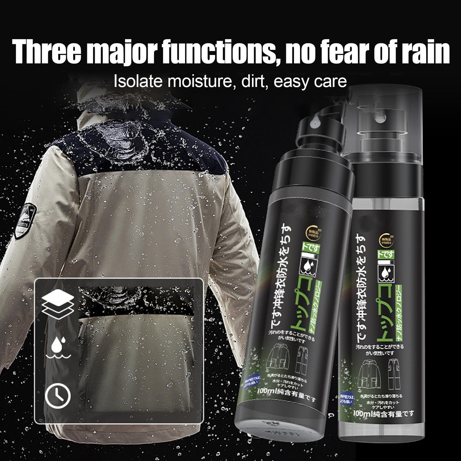 Waterproof Spray For Fabric - 100ml Fabric Protector Spray | Waterproofing Spray for Jackets | Eco-Friendly Canvas Fabric Spray Protector For Paddle, Snow And Camping Gear