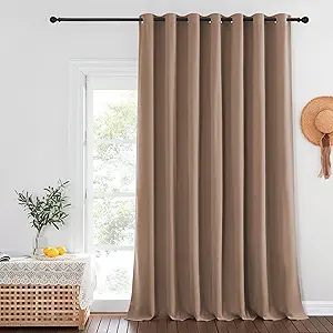 NICETOWN Cappuccino Blackout Curtains for Bedroom/Living Room 132 Inch Length - Thermal Insulated Room Darkening Grommet Top Window Curtains (100 by 132 - Inch, 1 Panel)