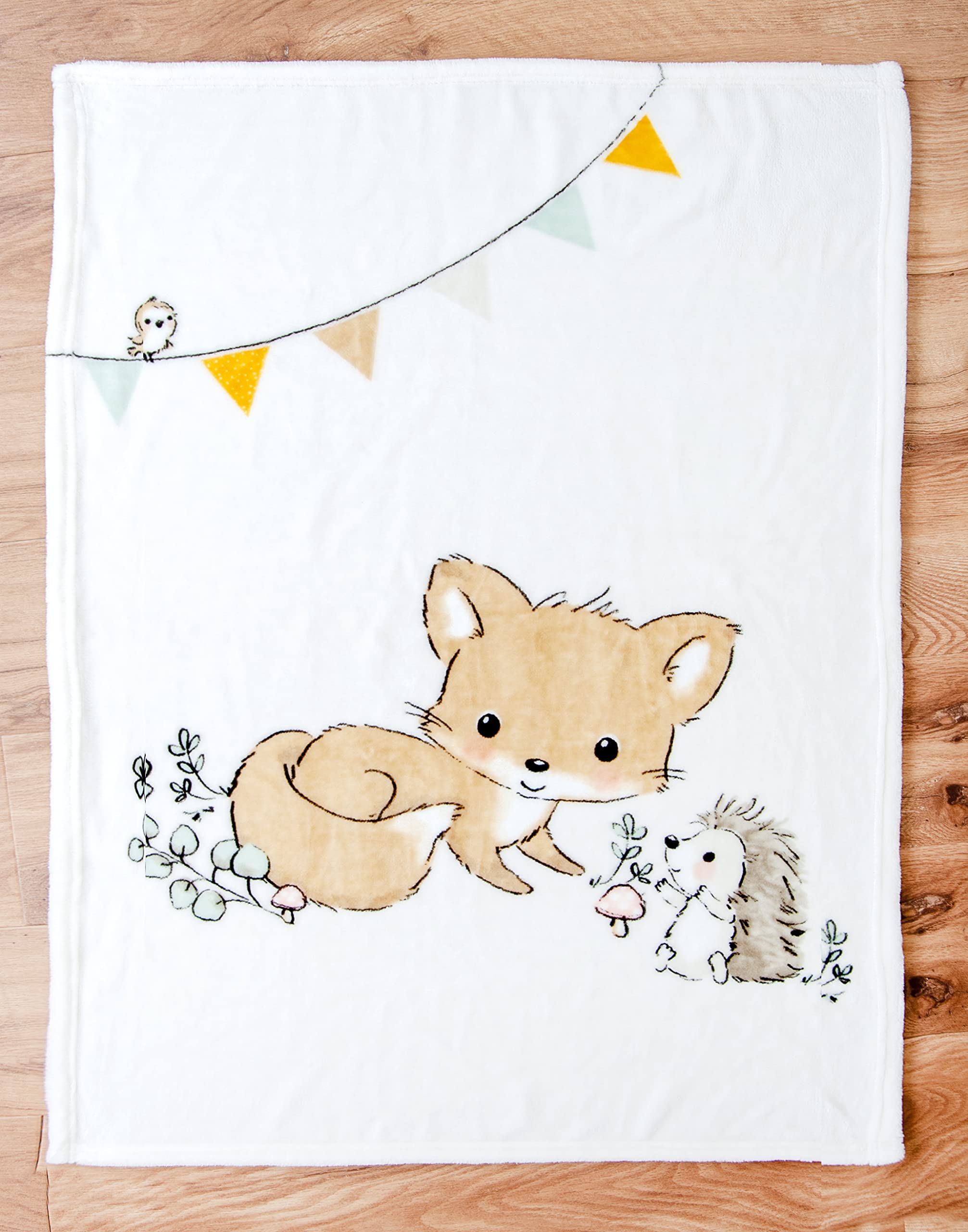 Herding Coperta plaid in microfibra Baby Best, Amici del bosco, 75 x 100 cm, Poliestere, Blu