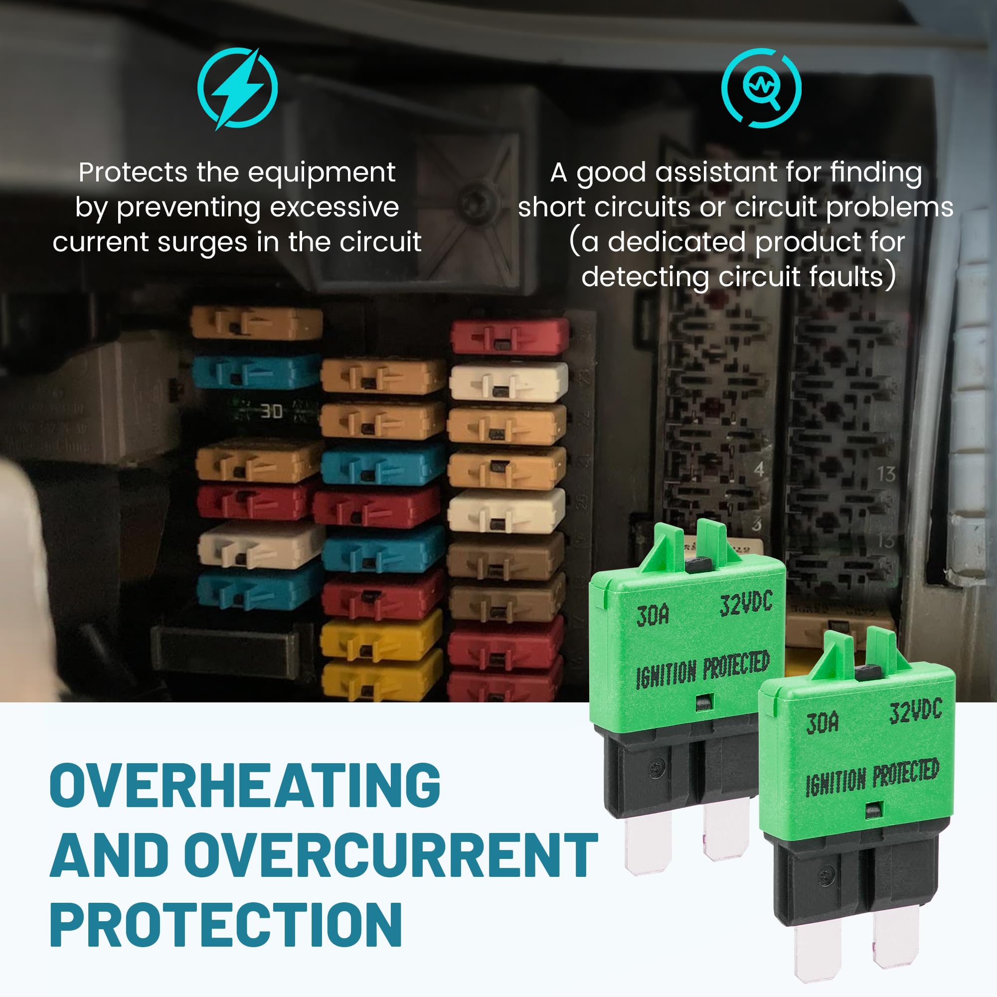 NuIth 30A Mini Circuit Breakers - Reset & Replace -3 NuIth 30A Mini Circuit Breakers - Reset & Replace -3