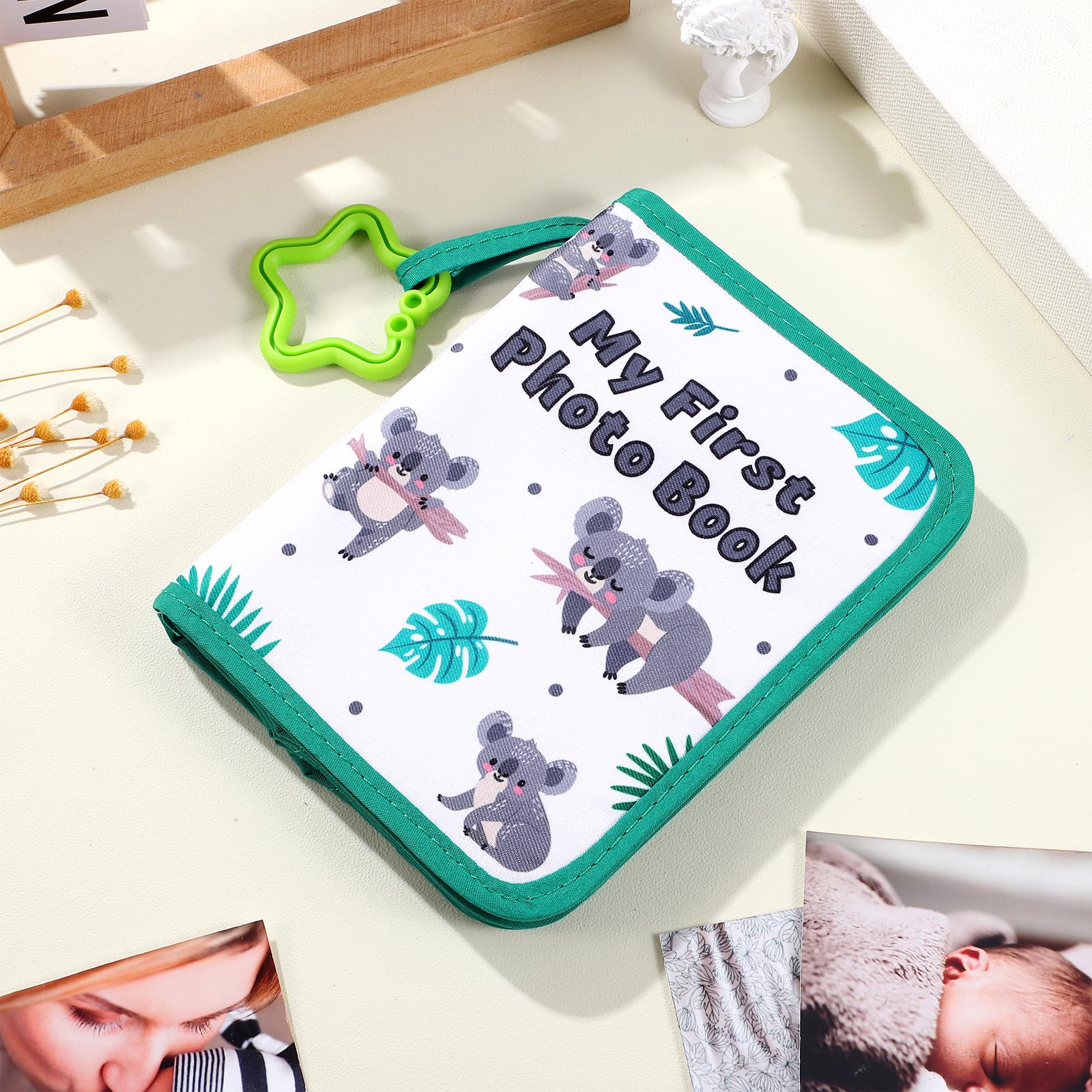 IMIKEYA Baby Photo Album My First Photo Book Soft Cloth: Memory Keepsake Holds 17 Sheets 6x4 Pictures for Newborn Toddler - Image 2