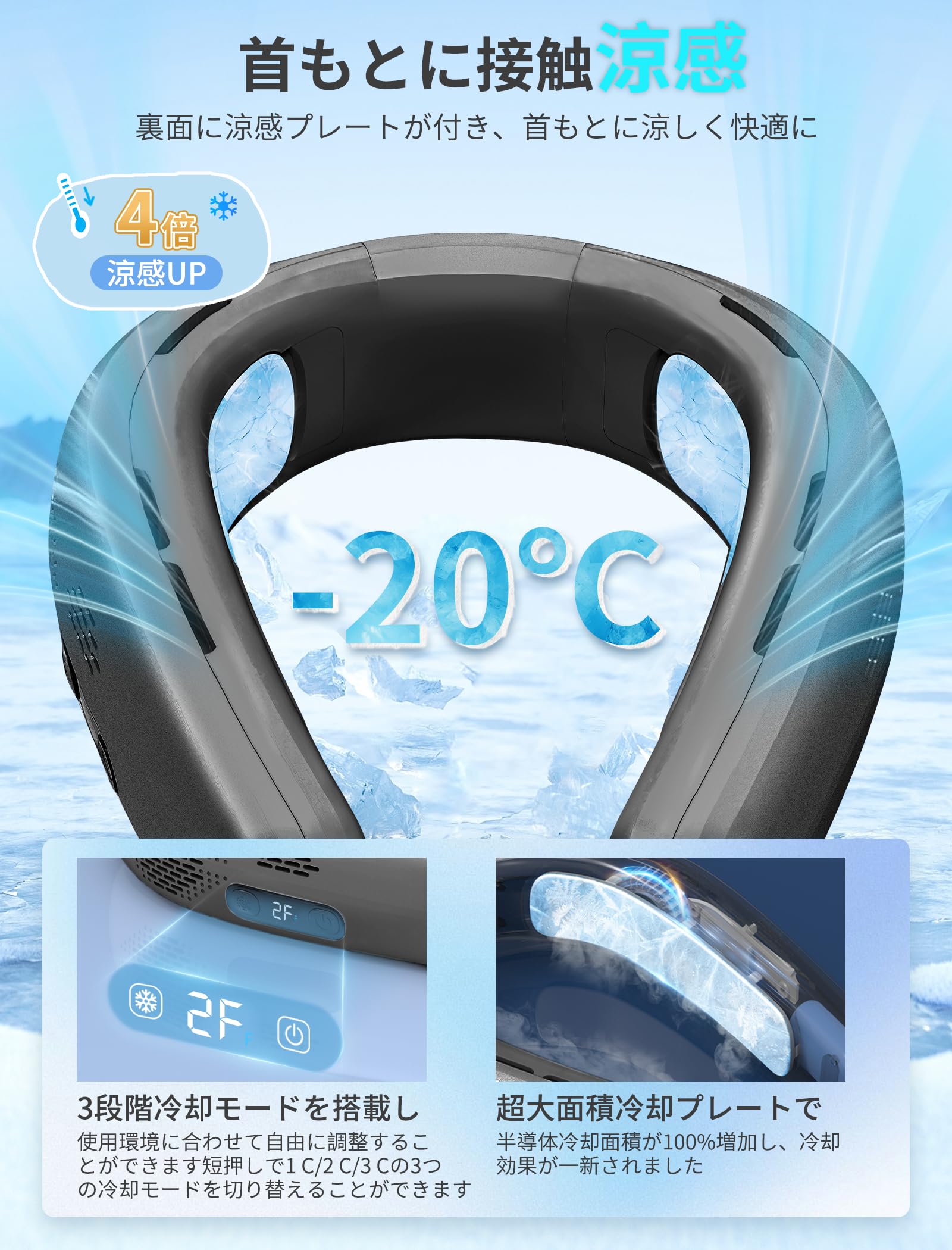 Amazon | Gohill 首掛け扇風機 ネッククーラー【ダブル冷却